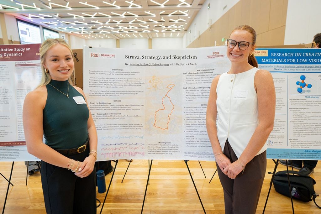 Students in front of presentation